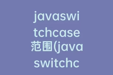 javaswitchcase范围(javaswitchcase用法)