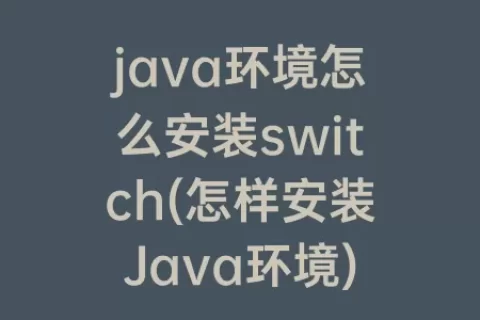 java环境怎么安装switch(怎样安装Java环境)