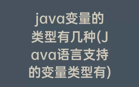 java变量的类型有几种(Java语言支持的变量类型有)