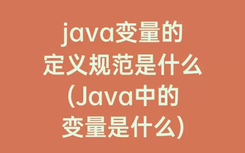 java变量的定义规范是什么(Java中的变量是什么)