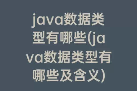 java数据类型有哪些(java数据类型有哪些及含义)