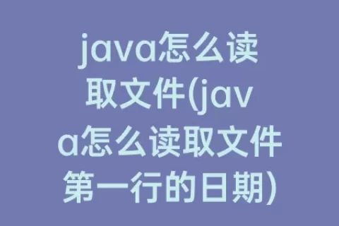 java怎么读取文件(java怎么读取文件第一行的日期)