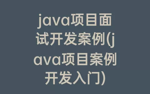 java项目面试开发案例(java项目案例开发入门)