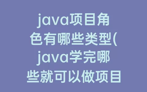 java项目角色有哪些类型(java学完哪些就可以做项目了)