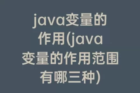 java变量的作用(java变量的作用范围有哪三种)