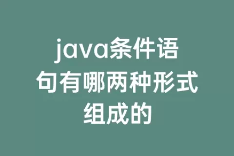 java条件语句有哪两种形式组成的