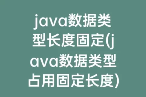 java数据类型长度固定(java数据类型占用固定长度)