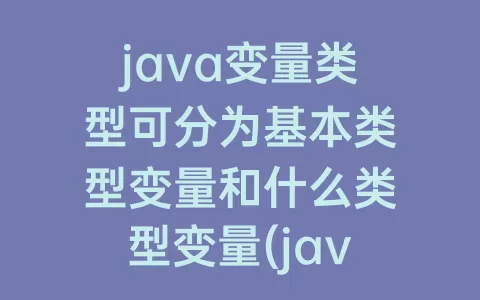 java变量类型可分为基本类型变量和什么类型变量(java变量作用域)