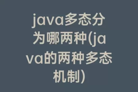 java多态分为哪两种(java的两种多态机制)