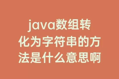 java数组转化为字符串的方法是什么意思啊