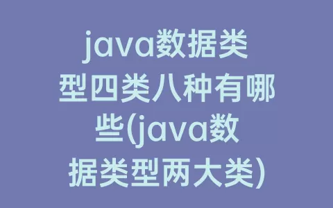 java数据类型四类八种有哪些(java数据类型两大类)