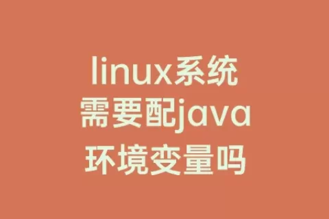 linux系统需要配java环境变量吗