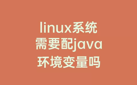 linux系统需要配java环境变量吗