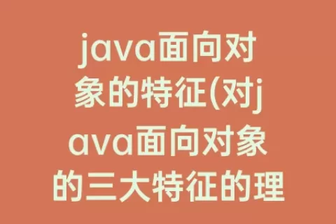 java面向对象的特征(对java面向对象的三大特征的理解)