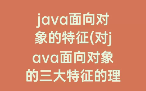 java面向对象的特征(对java面向对象的三大特征的理解)