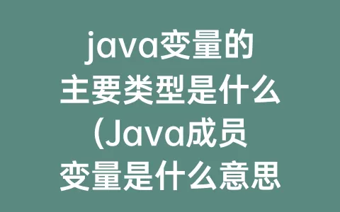 java变量的主要类型是什么(Java成员变量是什么意思)