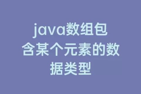 java数组包含某个元素的数据类型