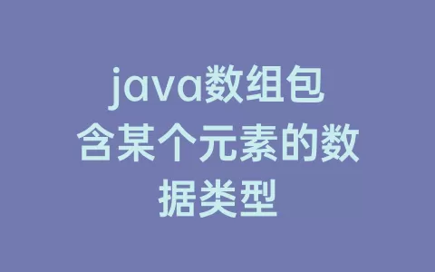 java数组包含某个元素的数据类型