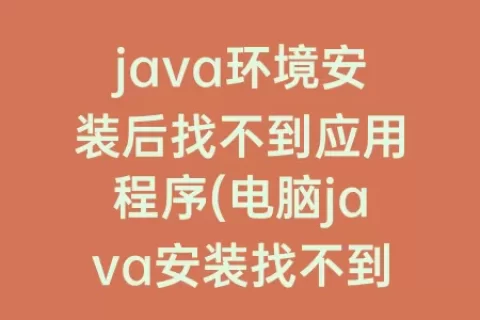 java环境安装后找不到应用程序(电脑java安装找不到应用程序)