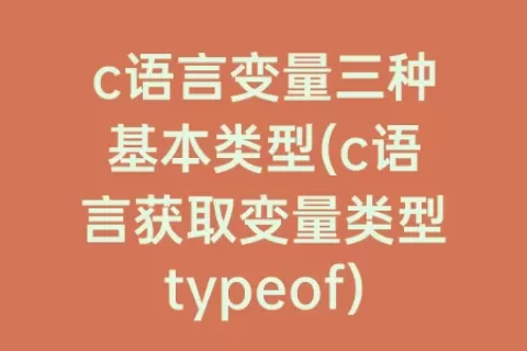 c语言变量三种基本类型(c语言获取变量类型typeof)