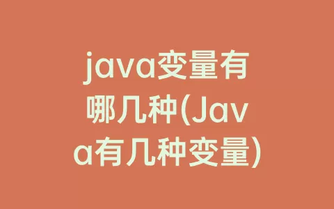 java变量有哪几种(Java有几种变量)
