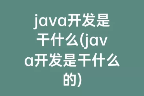 java开发是干什么(java开发是干什么的)