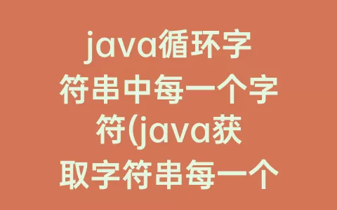 java循环字符串中每一个字符(java获取字符串每一个字符)
