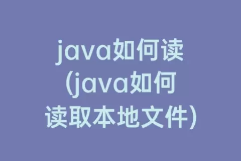 java如何读(java如何读取本地文件)