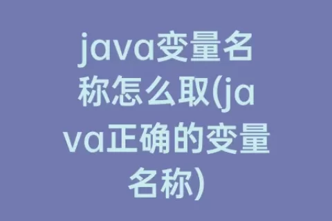 java变量名称怎么取(java正确的变量名称)