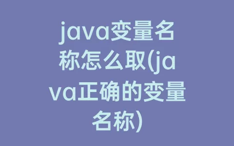 java变量名称怎么取(java正确的变量名称)