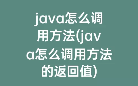 java怎么调用方法(java怎么调用方法的返回值)