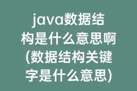 java数据结构是什么意思啊(数据结构关键字是什么意思)