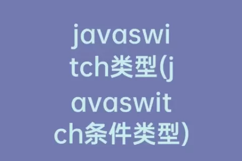 javaswitch类型(javaswitch条件类型)