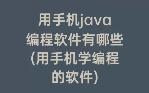 用手机java编程软件有哪些(用手机学编程的软件)