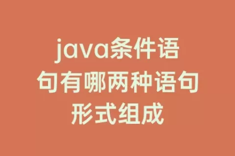 java条件语句有哪两种语句形式组成
