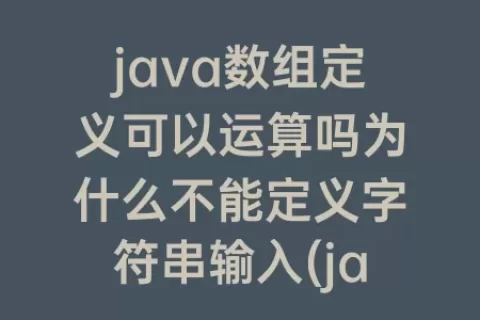java数组定义可以运算吗为什么不能定义字符串输入(java定义数组)