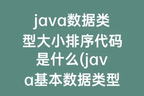 java数据类型大小排序代码是什么(java基本数据类型从小到大排序)