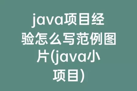 java项目经验怎么写范例图片(java小项目)