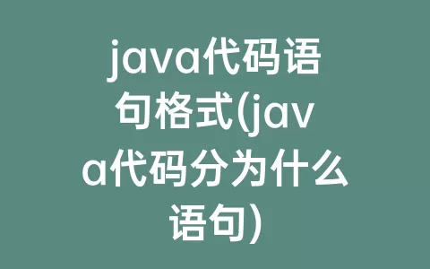 java代码语句格式(java代码分为什么语句)