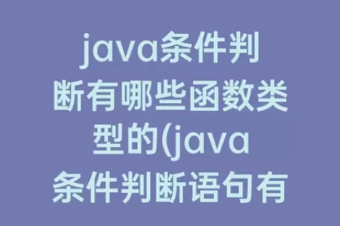 java条件判断有哪些函数类型的(java条件判断语句有哪些)