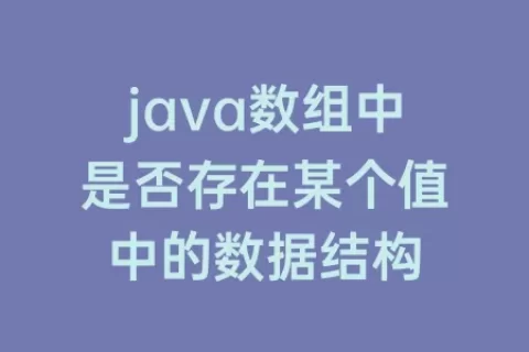 java数组中是否存在某个值中的数据结构