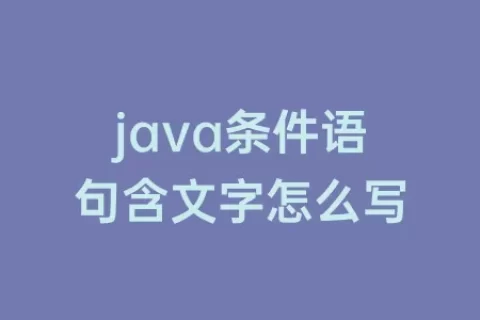 java条件语句含文字怎么写