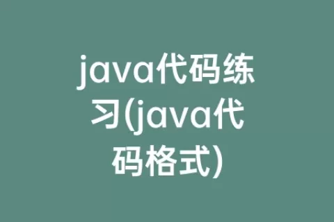 java代码练习(java代码格式)