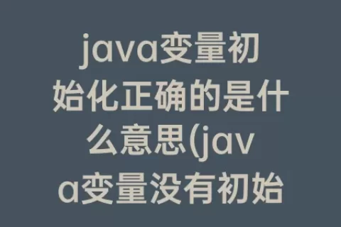 java变量初始化正确的是什么意思(java变量没有初始化是什么意思)