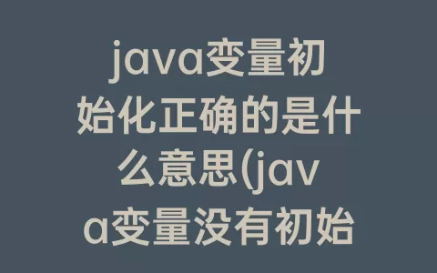 java变量初始化正确的是什么意思(java变量没有初始化是什么意思)