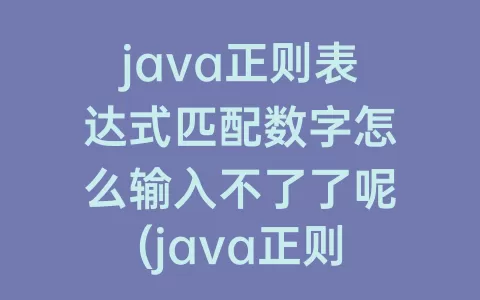 java正则表达式匹配数字怎么输入不了了呢(java正则表达式匹配数字和小数点)
