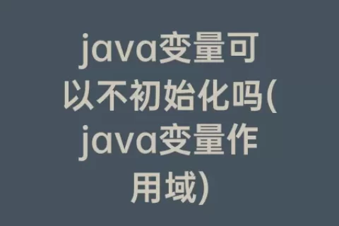 java变量可以不初始化吗(java变量作用域)