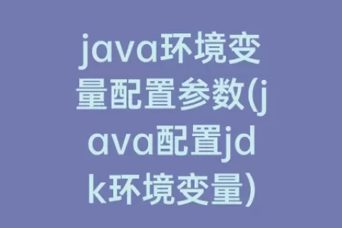java环境变量配置参数(java配置jdk环境变量)