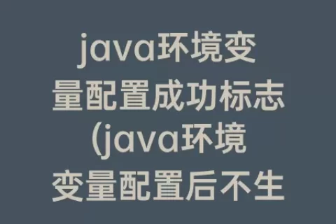java环境变量配置成功标志(java环境变量配置后不生效)