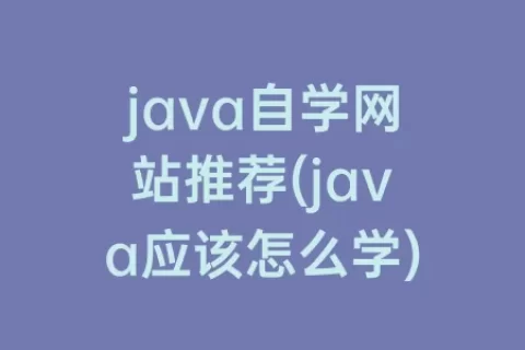 java自学网站推荐(java应该怎么学)
